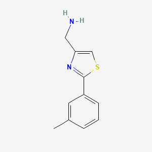 molecular formula C11H12N2S B1281751 [2-(3-Methylphenyl)-1,3-thiazol-4-yl]methylamine CAS No. 89152-85-2