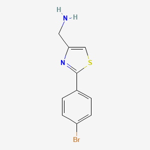 molecular formula C10H9BrN2S B1281752 (2-(4-溴苯基)噻唑-4-基)甲胺 CAS No. 89152-87-4