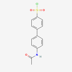 molecular formula C14H12ClNO3S B1281773 4'-(Acetylamino)-1,1'-biphenyl-4-sulfonyl chloride CAS No. 20443-73-6