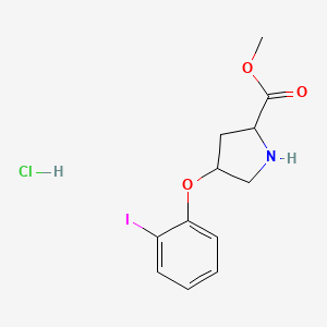 molecular formula C12H15ClINO3 B12817844 methyl (2S,4S)-4-(2-iodophenoxy)pyrrolidine-2-carboxylate hydrochloride 