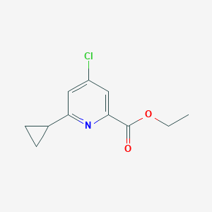 molecular formula C11H12ClNO2 B12818081 Ethyl 4-chloro-6-cyclopropylpicolinate 