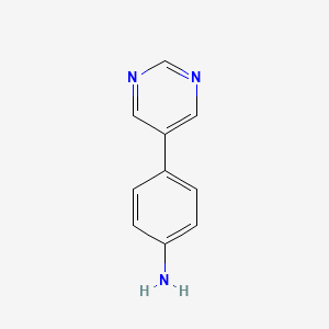 molecular formula C10H9N3 B1281827 4-(Pyrimidin-5-yl)aniline CAS No. 69491-60-7