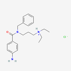 molecular formula C21H30ClN3O B12818563 p-Amino-N-benzyl-N-(3-(diethylamino)propyl)benzamide hydrochloride CAS No. 101035-79-4