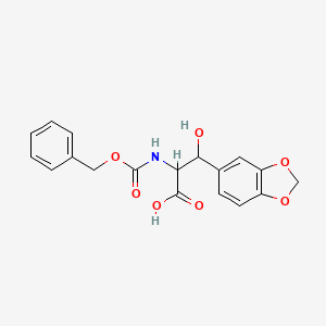 molecular formula C18H17NO7 B1281896 3-(Benzo[d][1,3]dioxol-5-yl)-2-(((benzyloxy)carbonyl)amino)-3-hydroxypropanoic acid CAS No. 88282-10-4
