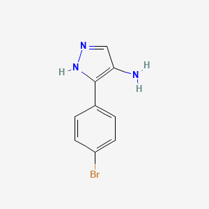 molecular formula C9H8BrN3 B1281934 3-(4-bromophenyl)-1H-pyrazol-4-amine CAS No. 91857-98-6