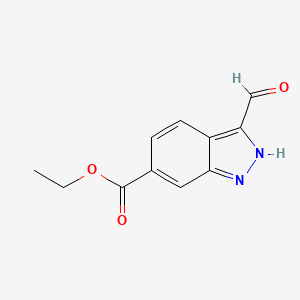 molecular formula C11H10N2O3 B12819558 Ethyl 3-formyl-1H-indazole-6-carboxylate 