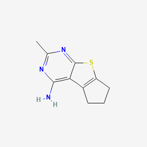 molecular formula C10H11N3S B12819943 10-Methyl-7-thia-9,11-diazatricyclo[6.4.0.0,2,6]dodeca-1(12),2(6),8,10-tetraen-12-amine 