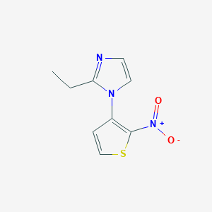 molecular formula C9H9N3O2S B12820074 2-Ethyl-1-(2-nitrothiophen-3-yl)-1h-imidazole 