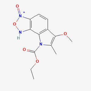 molecular formula C13H14N3O5+ B12820293 ethyl 6-methoxy-7-methyl-3-oxo-1H-pyrrolo[3,2-g][2,1,3]benzoxadiazol-3-ium-8-carboxylate 
