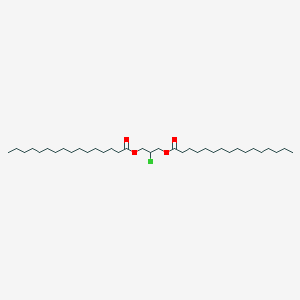 molecular formula C35H67ClO4 B12820874 Hexadecanoic acid, 1,1'-(2-chloro-1,3-propanediyl) ester; Hexadecanoic acid, 2-chloro-1,3-propanediyl ester (9CI); 1,1'-(2-Chloro-1,3-propanediyl) dihexadecanoate; 1,2-Dipalmitoyl-3-chloropropane 