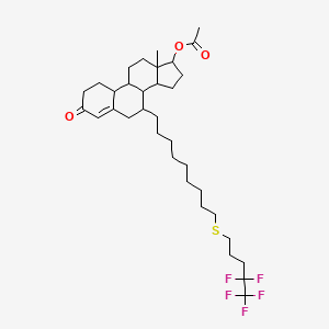 molecular formula C34H51F5O3S B12821676 Acetyloxy)-7-[9-[(4,4,5,5,5-pentafluoropentyl)thio]nonyl]estr-4-en-3-one 
