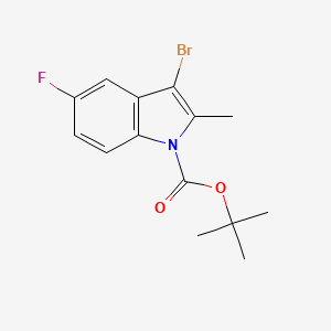 molecular formula C14H15BrFNO2 B12821687 tert-butyl 3-bromo-5-fluoro-2-methyl-1H-indole-1-carboxylate CAS No. 1297285-02-9