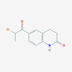 molecular formula C12H12BrNO2 B1282177 6-(2-Bromopropanoyl)-1,2,3,4-tetrahydroquinolin-2-one CAS No. 62618-72-8