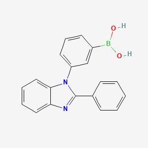 molecular formula C19H15BN2O2 B12821782 B-[3-(2-phenyl-1H-benzimidazol-1-yl)phenyl]Boronic acid 