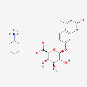 molecular formula C22H29NO9 B12821854 cyclohexylazanium;(2R,3S,4S,5R,6S)-3,4,5-trihydroxy-6-(4-methyl-2-oxochromen-7-yl)oxyoxane-2-carboxylate 