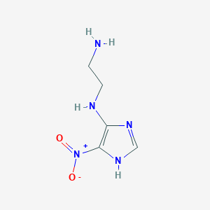 molecular formula C5H9N5O2 B12822032 N1-(4-Nitro-1H-imidazol-5-yl)ethane-1,2-diamine 
