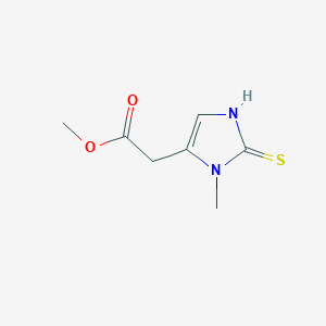 molecular formula C7H10N2O2S B12822051 Methyl 2-(3-methyl-2-thioxo-2,3-dihydro-1H-imidazol-4-yl)acetate 