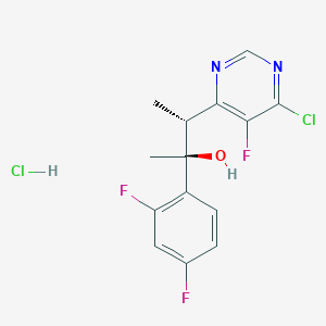 molecular formula C14H13Cl2F3N2O B12822371 Rel-(2S,3R)-3-(6-chloro-5-fluoropyrimidin-4-yl)-2-(2,4-difluorophenyl)butan-2-ol hydrochloride 