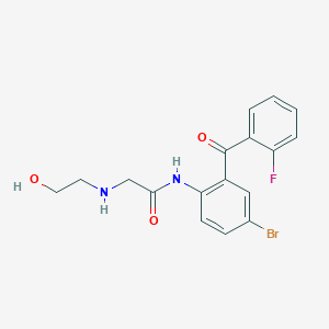 molecular formula C17H16BrFN2O3 B1282265 5-Bromo-2-(2-hydroxyethylaminoacetylamino)-2'-fluorobenzophenone CAS No. 71980-88-6
