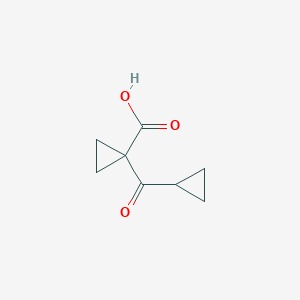molecular formula C8H10O3 B1282278 1-(Cyclopropanecarbonyl)cyclopropane-1-carboxylic acid CAS No. 86101-65-7