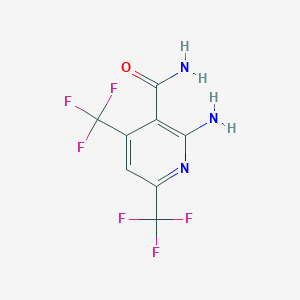 molecular formula C8H5F6N3O B1282300 2-amino-4,6-bis(trifluoromethyl)nicotinamide CAS No. 89990-38-5