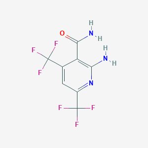 molecular formula C8H5F6N3O B1282300 2-Amino-4,6-bis(trifluoromethyl)pyridine-3-carboxamide CAS No. 89990-38-5