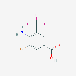 molecular formula C8H5BrF3NO2 B1282310 4-Amino-3-bromo-5-(trifluoromethyl)benzoic acid CAS No. 97776-05-1