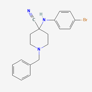 molecular formula C19H20BrN3 B1282324 1-Benzyl-4-((4-bromophenyl)amino)piperidine-4-carbonitrile CAS No. 1395493-20-5