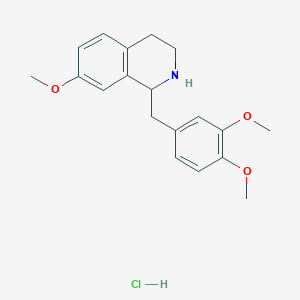 molecular formula C19H24ClNO3 B128235 1-[(3,4-Dimethoxyphenyl)methyl]-7-methoxy-1,2,3,4-tetrahydroisoquinoline;hydrochloride CAS No. 155413-71-1