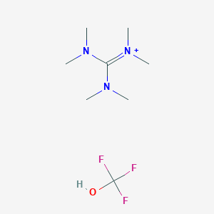 molecular formula C8H19F3N3O+ B12823663 Bis(dimethylamino)methylidene-dimethylazanium;trifluoromethanol 