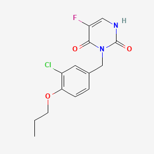molecular formula C14H14ClFN2O3 B12824008 Uracil, 3-(3-chloro-4-propoxybenzyl)-5-fluoro- CAS No. 102613-24-1