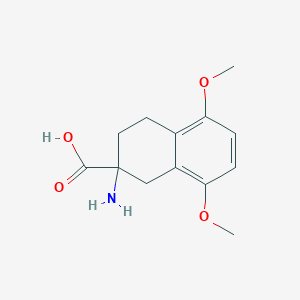 molecular formula C13H17NO4 B1282423 2-Amino-5,8-dimethoxy-1,2,3,4-tetrahydronaphthalene-2-carboxylic acid CAS No. 99907-84-3