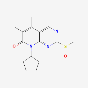 molecular formula C15H19N3O2S B12824643 8-Cyclopentyl-5,6-dimethyl-2-(methylsulfinyl)pyrido[2,3-d]pyrimidin-7(8H)-one 