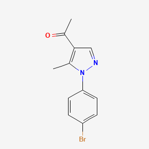 molecular formula C12H11BrN2O B1282481 1-(1-(4-Bromophenyl)-5-methyl-1H-pyrazol-4-yl)ethanone 