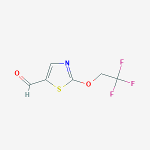 molecular formula C6H4F3NO2S B12825000 2-(2,2,2-Trifluoroethoxy)thiazole-5-carbaldehyde 