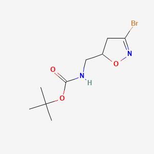 molecular formula C9H15BrN2O3 B1282504 tert-Butyl ((3-bromo-4,5-dihydroisoxazol-5-yl)methyl)carbamate CAS No. 109770-82-3