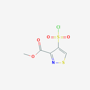 molecular formula C5H4ClNO4S2 B1282551 Methyl 4-(chlorosulfonyl)-1,2-thiazole-3-carboxylate CAS No. 89502-21-6