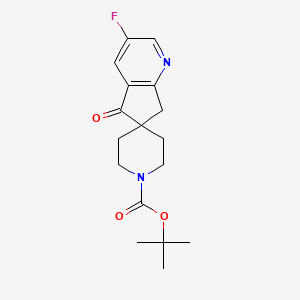 molecular formula C17H21FN2O3 B12825613 tert-Butyl 3-fluoro-5-oxo-5,7-dihydrospiro[cyclopenta[b]pyridine-6,4'-piperidine]-1'-carboxylate 