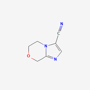 molecular formula C7H7N3O B12825710 5,6-Dihydro-8H-imidazo[2,1-c][1,4]oxazine-3-carbonitrile 
