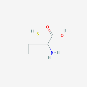 molecular formula C6H11NO2S B12825761 2-Amino-2-(1-mercaptocyclobutyl)acetic acid 