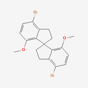 molecular formula C19H18Br2O2 B12825783 4,4'-Dibromo-7,7'-dimethoxy-2,2',3,3'-tetrahydro-1,1'-spirobi[indene] CAS No. 223137-76-6