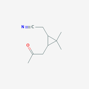 molecular formula C10H15NO B1282614 [2,2-Dimethyl-3-(2-oxopropyl)cyclopropyl]acetonitrile CAS No. 1142202-23-0