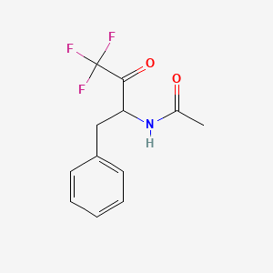 molecular formula C12H12F3NO2 B12826194 Acetamide, N-[3,3,3-trifluoro-2-oxo-1-(phenylmethyl)propyl]- CAS No. 128550-40-3