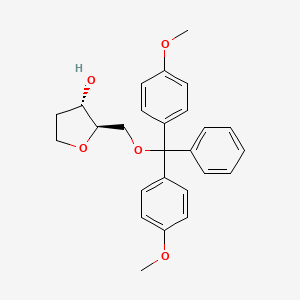 molecular formula C26H28O5 B1282622 5-O-(Dimethoxytrityl)-1,2-dideoxy-D-ribose CAS No. 95049-01-7