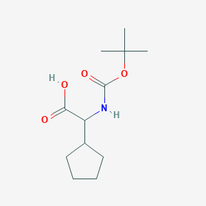 molecular formula C12H21NO4 B1282651 2-((叔丁氧羰基)氨基)-2-环戊基乙酸 CAS No. 35264-06-3
