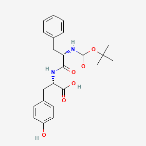 molecular formula C23H28N2O6 B1282653 (2S)-3-(4-Hydroxyphenyl)-2-[[(2S)-2-[(2-methylpropan-2-yl)oxycarbonylamino]-3-phenylpropanoyl]amino]propanoic acid CAS No. 66076-38-8
