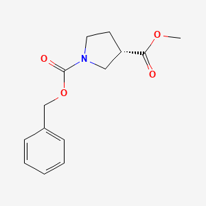 molecular formula C14H17NO4 B1282659 (S)-1-Benzyl 3-methyl pyrrolidine-1,3-dicarboxylate CAS No. 313706-14-8