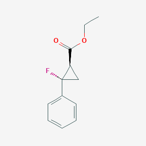 molecular formula C12H13FO2 B12826605 Rel-ethyl (1R,2S)-2-fluoro-2-phenylcyclopropane-1-carboxylate 