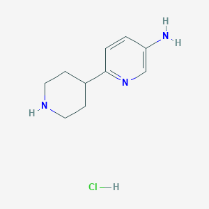 molecular formula C10H16ClN3 B12827238 6-(Piperidin-4-yl)pyridin-3-amine hydrochloride 