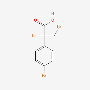 molecular formula C9H7Br3O2 B12827266 2,3-Dibromo-2-(4-bromophenyl)propanoic acid 